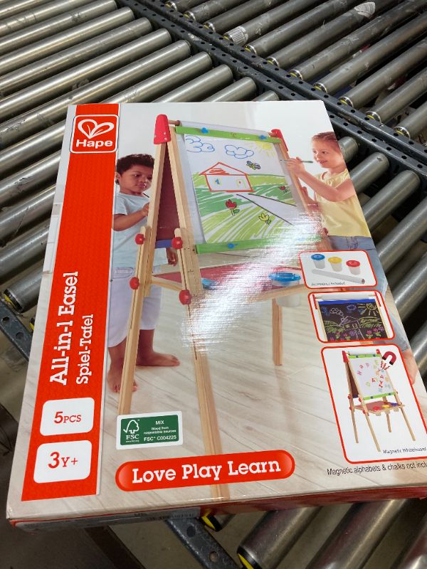 Photo 2 of Award Winning Hape All-in-One Wooden Kid's Art Easel with Paper Roll and Accessories Cream, L: 18.9, W: 15.9, H: 41.8 inch Single