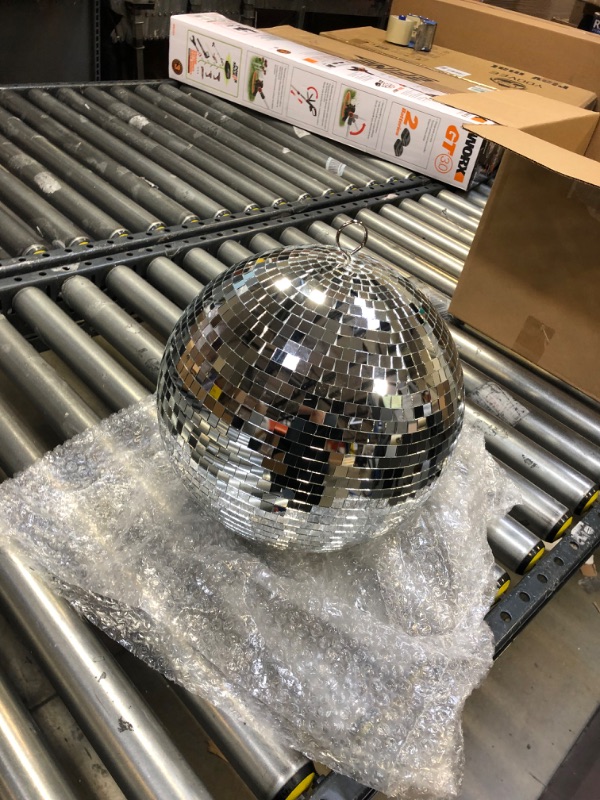 Photo 2 of 12" Disco Ball Mirror Ball Disco Party Decoration Stage Light Dj Light Effect Home Business Christmas Display Decoration Silver