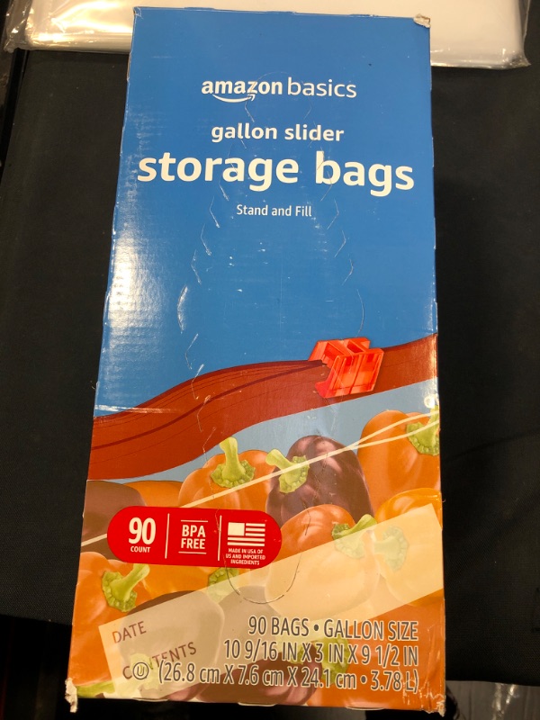 Photo 2 of Amazon Basics Slider Gallon Food Storage Bags, 90 Count (Previously Solimo)