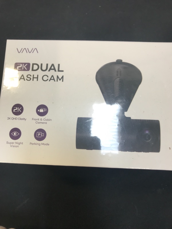 Photo 3 of VAVA VD009 Dual Dash Cam, 2K Front 1080p Cabin 30fps Car Camera, Sony Sensor, Infrared Night Vision, App Control & 2" LCD Display, Parking Mode, Built-in GPS for Uber & Lyft, Bluetooth Snapshot Remote
FACTORY SEALED