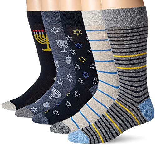 Photo 1 of Goodthreads Men's Patterned Socks, Pack of 5, Hannukah, One Size
