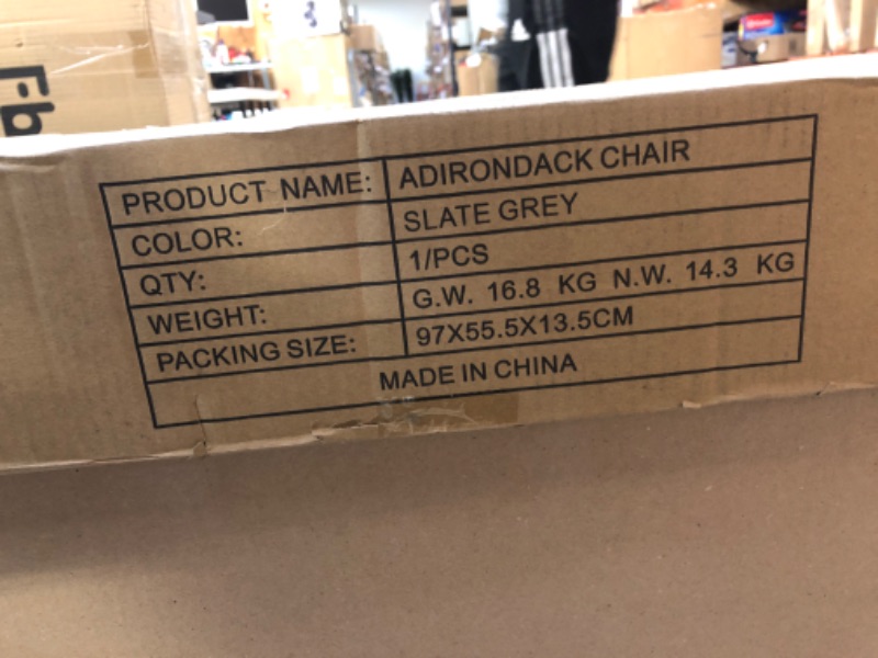 Photo 2 of Adirondack Chair, Oversized Poly Lumber Fire Pit Chair with Cup Holder, 350Lbs Support Patio Chairs for Garden, Weather Resistant Adirondack Chair Looks Like Real Wood (1, ACTUAL ITEM IS SLATE GREY)
