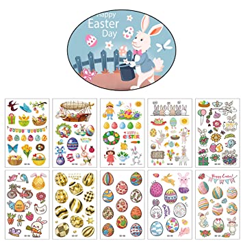 Photo 1 of 10 Sheets Kids Easter Temporary Tattoos Stickers Cloorful Water Transfer Egg Rabbit Tattoos Stickers for Body Arm Face Decoration Children Fake Tattoos Easter Holiday Party Favor Accessories Baby Girl Boys Teens Tattoo Stickers
2 pack 