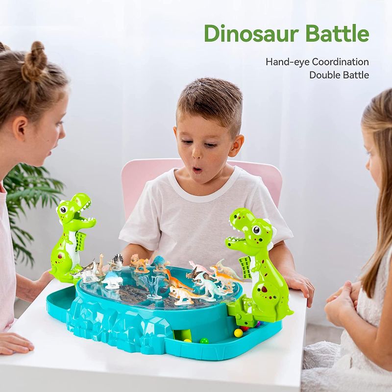 Photo 1 of 2-Players Dinosaur Shooting Battle Family Board Games Toys with 2 Launchers,Birthday Dino Toys for Kids 3-5-7,Develop Recognition,Adults and Kids Funny Game
