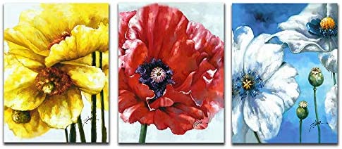 Photo 1 of 
Poppy Canvas Wall Art - Red Blue Yellow Flower