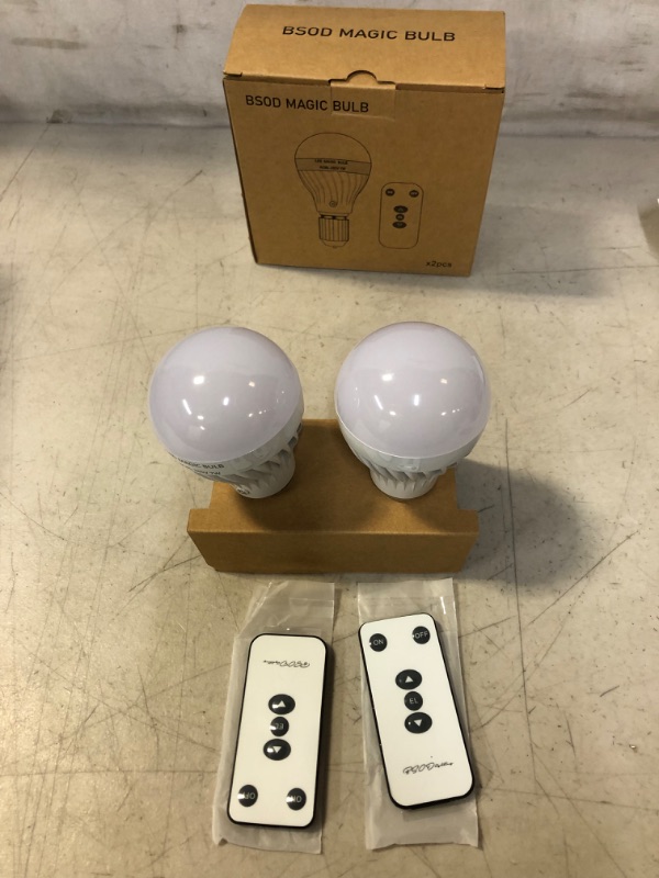 Photo 2 of 7W Rechargeable Light Bulb with Remote 2-PACK,Emergency Light Bulbs For Power Outage,Battery Backup Light Bulb Stay Lights Up When Power Failure,Wireless Light Bulbs For Home,Outdoor Activities