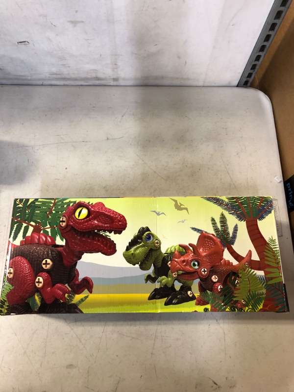 Photo 2 of 3 Pcs Take Apart Dinosaur Toys for 3 4 5 6 7 Year Old Boys Birthday Gifts with Dinosaur Eggs, Kids STEM Toys Dinosaur Toys for Kids 3-5 5-7 with Electric Drill