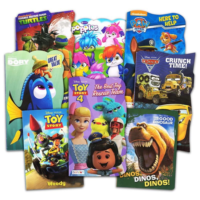 Photo 1 of 9 Board Books for Toddlers 1-3 | Set of 9 Books Featuring Toy Story, Disney Cars, Paw Patrol, Many More
