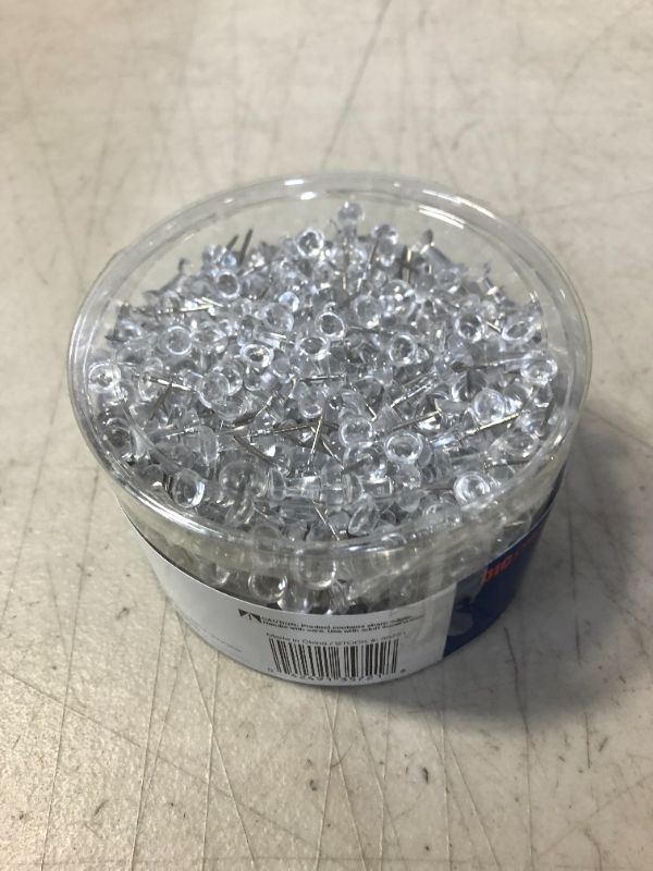 Photo 2 of Officemate Push Pins, Clear, 500 Count (35721)