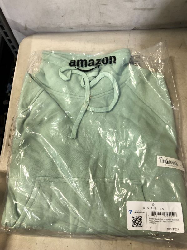 Photo 1 of Core 10 Women's Super Soft Fleece Cropped Length Cowl Neck Sweatshirt Medium Mint Green