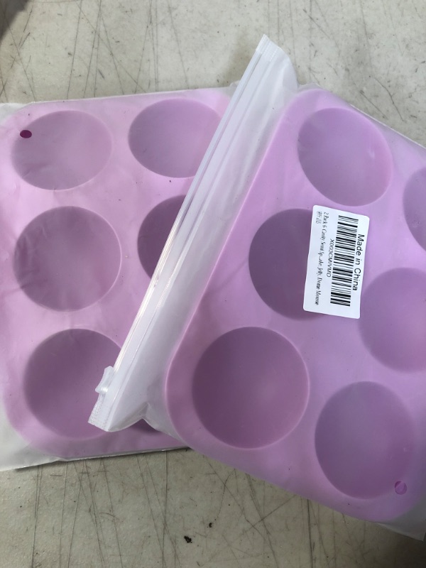 Photo 3 of 2 Pack 6-Cavity Semi Sphere Silicone Mold, Baking Mold for Making Hot Chocolate Bomb, Cake, Jelly, Dome Mousse Purple   2 pack