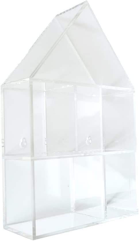 Photo 1 of Acrylic House-Shaped Floating Shelf– Minimalist Room Organizer with Mounting Hardware– Clear Counter, Wall Display for Bedroom, Bathroom, Nursery Storage Holds up to 9 Lbs. by Modzaroma, 9.5x4x16 in.