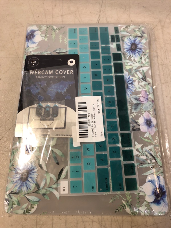 Photo 1 of CISSOOK Matte Clear Watercolor Botanical Plants Case for MacBook Pro 13 inch Model M2 A2338 M1 A2251 A2289 2020 2021 2022 Release, Green Plants Hard Shell with Keyboard Cover Protector for Pro 13+