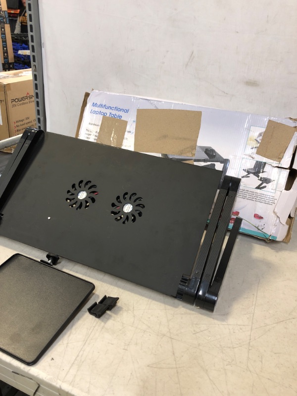 Photo 1 of Adjustable Laptop Desk, Laptop Stand for Bed Portable Lap Desk Foldable Table Workstation Notebook Riser with Mouse Pad, Ergonomic Computer Tray Reading Holder Bed Tray Standing Desk
