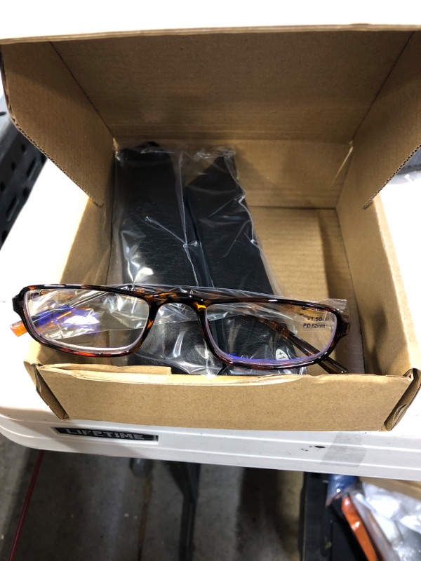 Photo 1 of 3-Pack Reading Glasses Blue Light Blocking Fashion Glasses, Anti Eyestrain Computer Reading Glasses for Women and Men 1.50 x Black+blue+leopard