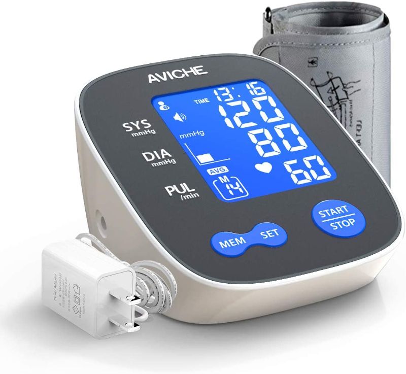 Photo 1 of 
AVICHE Automatic Digital Arm Blood Pressure Monitor | Large Backlight LCD Display | Talking Pulse Rate 22-42cm BP Cuff Machine | Include Plug