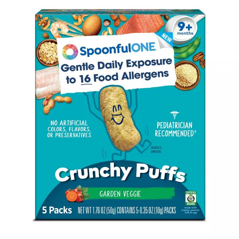 Photo 1 of 7 PACK --SpoonfulONE Early Food Allergen Crunchy Puffs Garden Veg Baby Snacks 