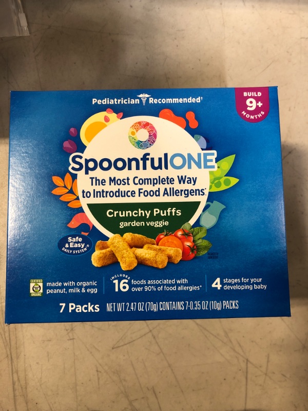 Photo 2 of 7 PACK --SpoonfulONE Early Food Allergen Crunchy Puffs Garden Veg Baby Snacks 