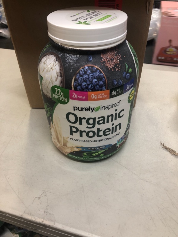 Photo 2 of Plant Based Protein Powder | Purely Inspired Organic Protein Powder | Vegan Protein Powder for Women & Men | 22g of Plant Protein | Pea Protein Powder | Vanilla Protein Powder, 4 lbs (47 Servings) French Vanilla 4 Pound (Pack of 1), EXP 04/30/2023