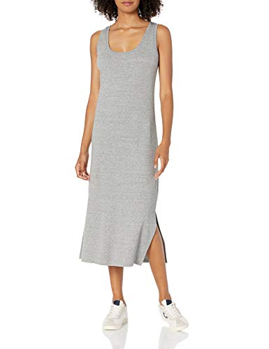 Photo 1 of Daily Ritual Women's Pima Cotton and Modal Interlock Scoop Neck Tank Dress, Heather Grey Spacedye, Large
