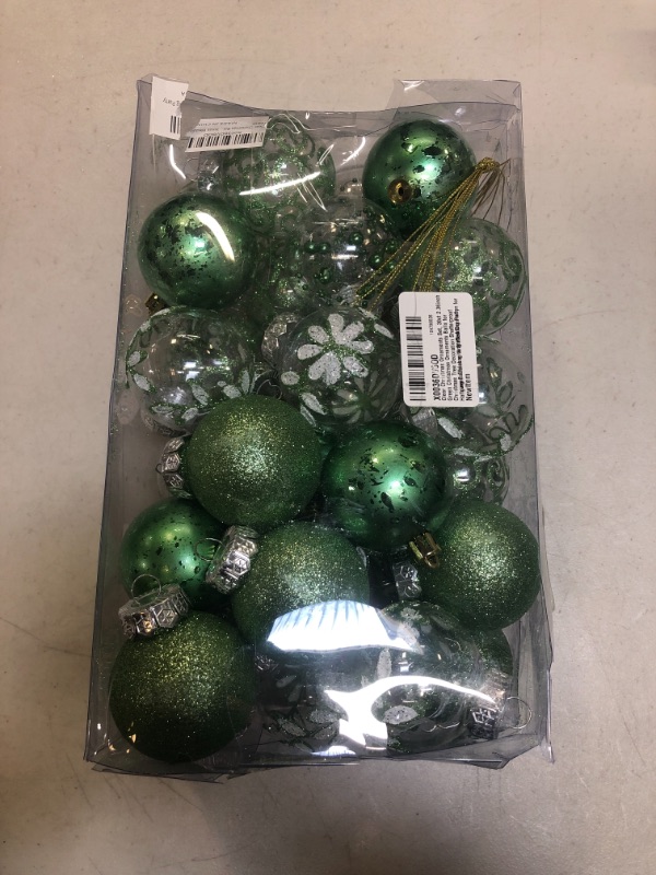 Photo 1 of 60mm/2.36inch Clear Christmas Ornaments, 30ct Shatterproof Christmas Tree Ornaments Set Transparent Hanging Balls with Stuffed Decorations for Halloween Thanksgiving Xmas Wedding Party Home
