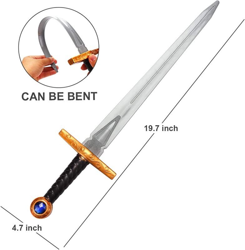 Photo 2 of DINOBROS Medieval Crusader Plastic Toy Sword, Shield and Shirt Knight Role Play Costume Set for Kids Age 6-12
