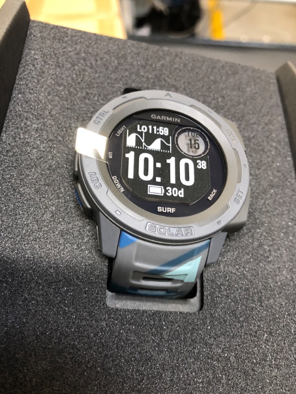 Photo 5 of Garmin Instinct Solar Surf, Rugged Outdoor Smartwatch with Solar Charging Capabilities, Tide Data and Dedicated Surfing Activity, Pipeline