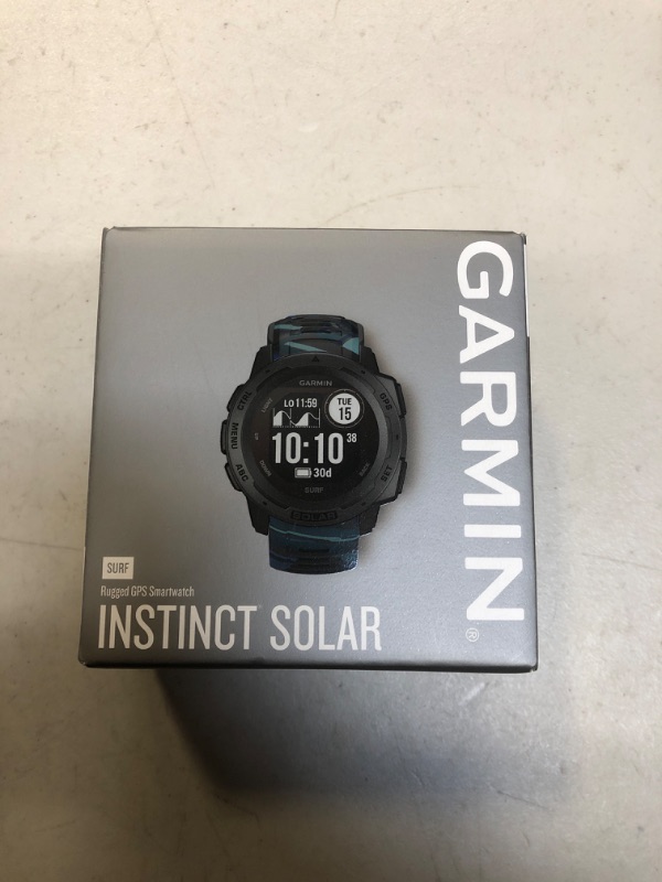 Photo 2 of Garmin Instinct Solar Surf, Rugged Outdoor Smartwatch with Solar Charging Capabilities, Tide Data and Dedicated Surfing Activity, Pipeline