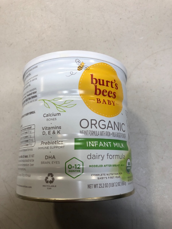 Photo 3 of Burt's Bees Baby Organic Infant Milk Formula with Iron, 23.2 oz
EXP MAY 23 2023