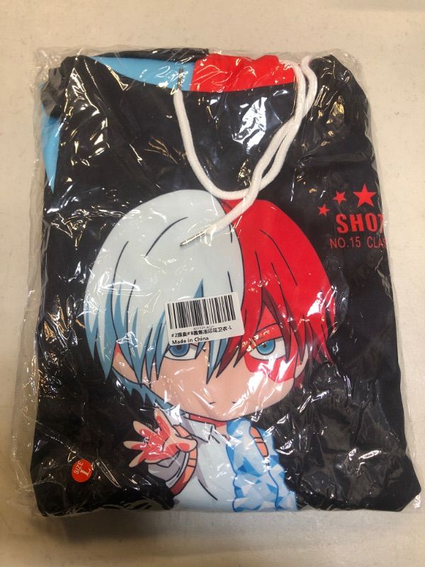 Photo 1 of DENCTORAM MHA Todoroki Hoodie for Men Anime Hoodies Todoroki Cosplay Costume Todoroki Sweatshirt Sweater BNHA Pullover Large Black