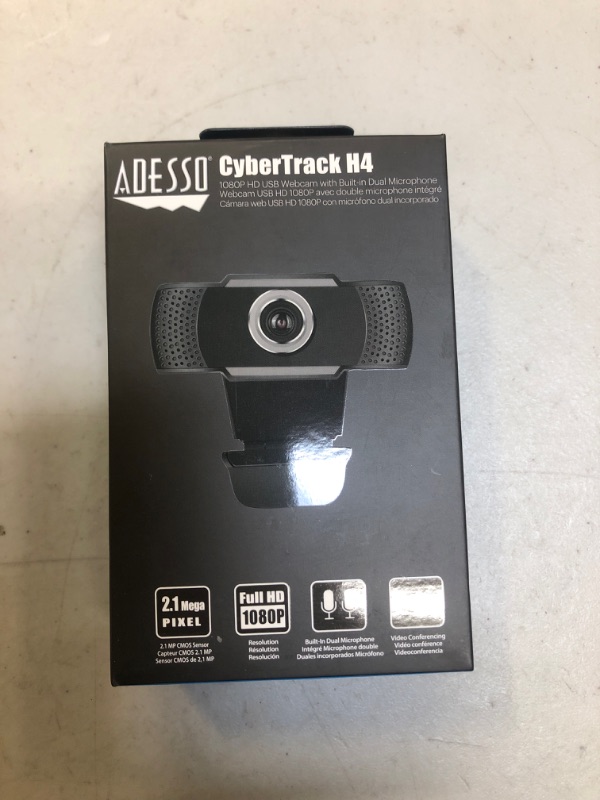 Photo 2 of Adesso CyberTrack H4 Webcam 1080P HD USB Webcam with Built-in Microphone, Black
NEW - SEALED