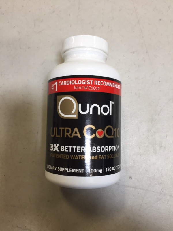 Photo 3 of CoQ10 100mg Softgels - Qunol Ultra 3x Better Absorption Coenzyme Q10 Supplements - Antioxidant Supplement For Vascular And Heart Health & Energy Production - 4 Month Supply - 120 Count 120 Count (Pack of 1)
EXP 05/2026