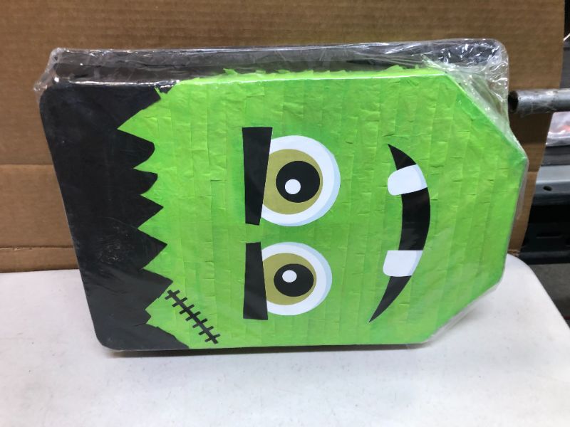 Photo 2 of Cute Frankenstein Halloween Pinata 3-piece Bundle for kids and adults, fits 2lbs of candy, perfect for Halloween party, spooky decorations, October birthday and party supplies