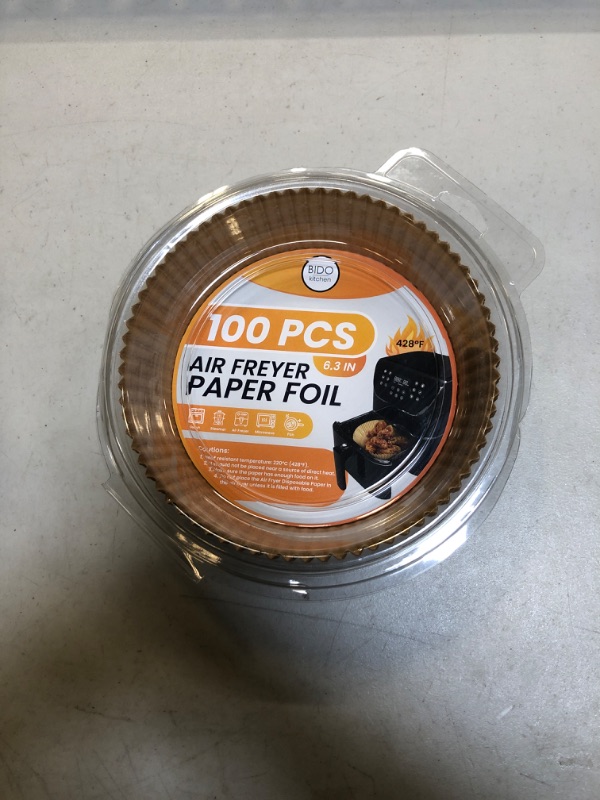 Photo 2 of Air Fryer Disposable Paper Liners, 100 Pcs - 6.3 in’ Non Stick Baking and Parchment Paper Sheets -Oil&Water Proof-Airfryer Parchment Liners-for Baking, Roasting and Frying-Cooking,Kitchen Accessories 100 6.3