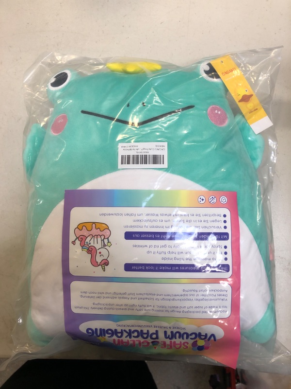 Photo 1 of GAGAKU Frog Pillow 15'' Cute Frog Stuffed Animal Squishy Frog Animal Pillow Gift for Boys Girls Adults for Birthday 15"Mint Green Frog