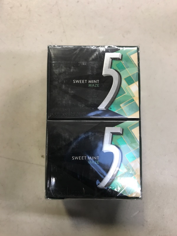 Photo 2 of 5 Gum Sweet Mint Sugarfree Gum, 15 Piece (10 Packs) Maze, EXP 03/01/2023