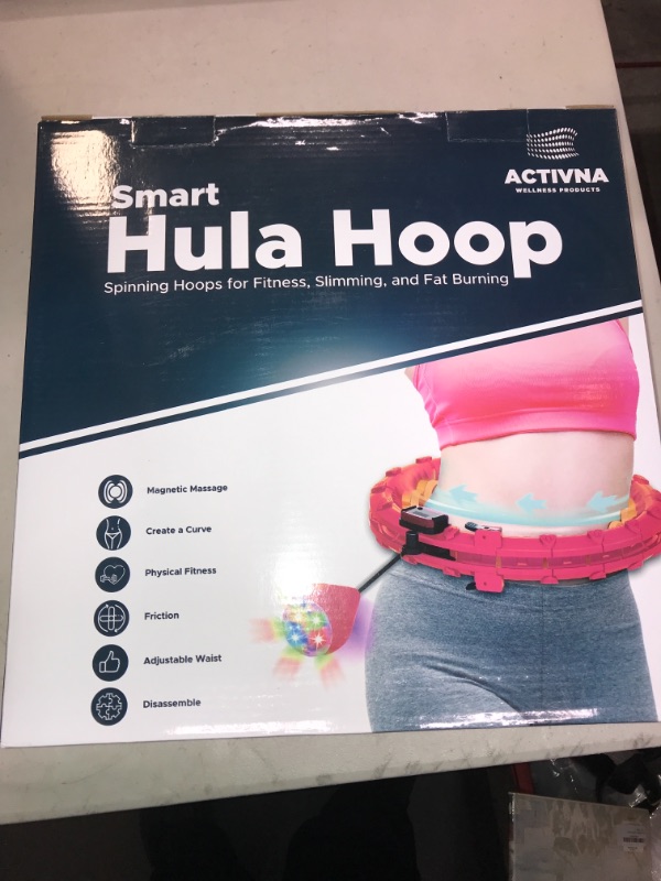 Photo 3 of ACTIVNA PRO Smart Weighted Hula Hoop with Lights - Waist Hula for Adults Weight Loss - Lose Weight, Shape Body, Trim Waist, Adult Workout Exercise Hoop - Spinning Hoops for Fitness, Slimming Pink