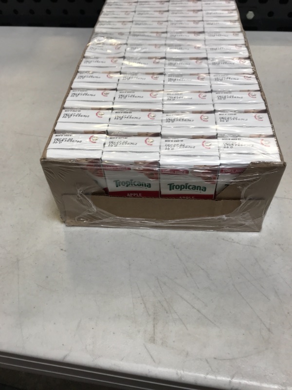 Photo 3 of (44 Boxes) Tropicana 100% Juice Box, Apple, 4.23 Fl Oz, EXP 12/27/2022
