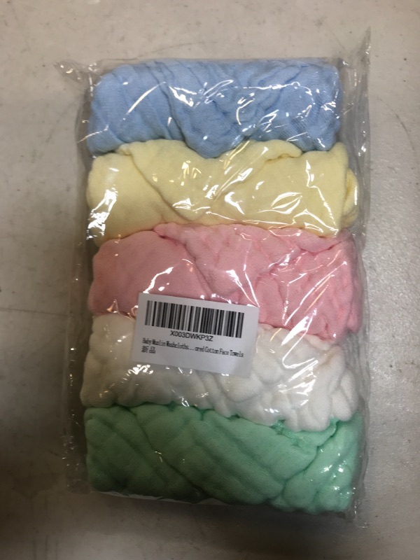 Photo 2 of Baby Muslin Washcloths, Premium Natural Cotton Face Cloths, Super Soft Baby Wipes and Cotton Washcloth for Delicate Skin, Boys or Girls Multicolored Cotton Face Towels