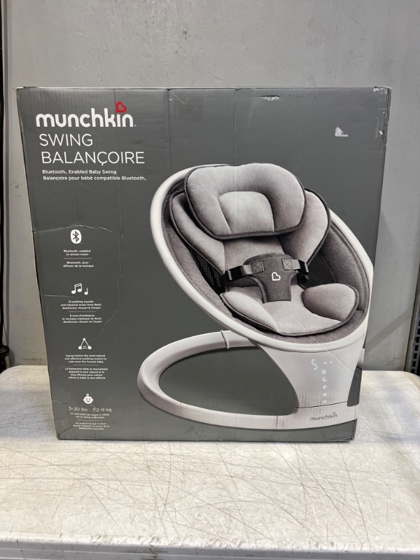 Photo 5 of Munchkin Bluetooth Enabled Lightweight Baby Swing with Natural Sway in 5 Ranges of Motion, Includes Remote Control***SHOWS VERY MINOR WEAR. 