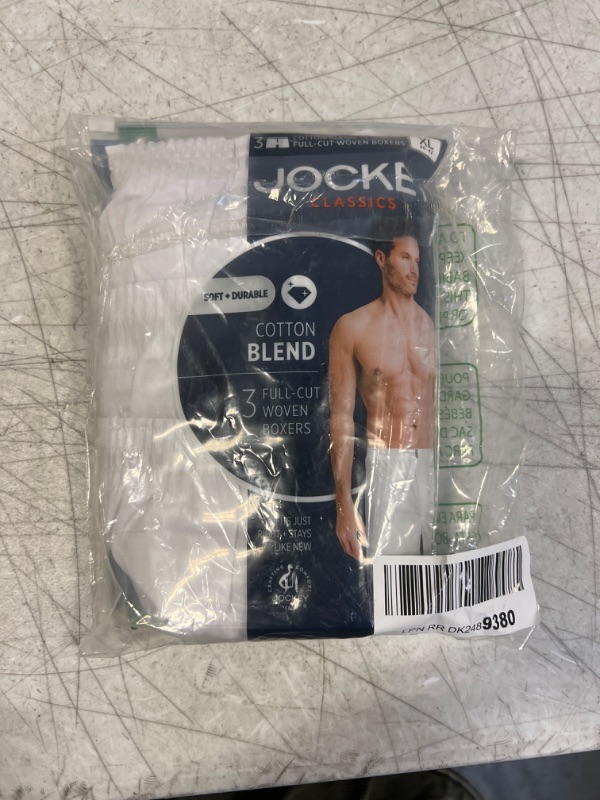 Photo 2 of Jockey Men's Underwear Classics Full Cut 5" Boxer - 3 Pack- White***SIZE XL