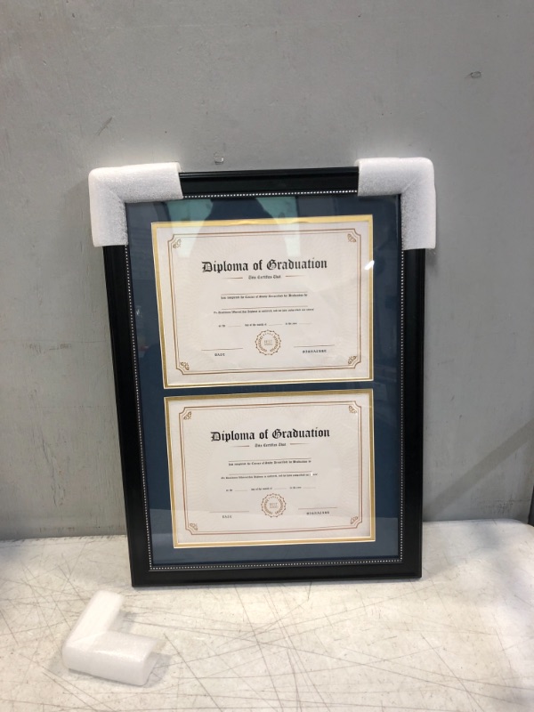 Photo 1 of BLACK BORDER DOUBLE DIPLOMA FRAME ( SIZE: 8.5 X11" /14" X 20 " )  