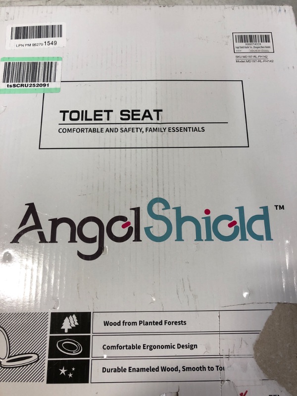 Photo 2 of Angel Shield Marble Toilet Seat Durable Molded Wood with Quiet Close