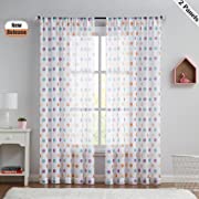 Photo 1 of Beauoop Sheer Window Curtains 95-Inch Long with Colorful Dots Pattern