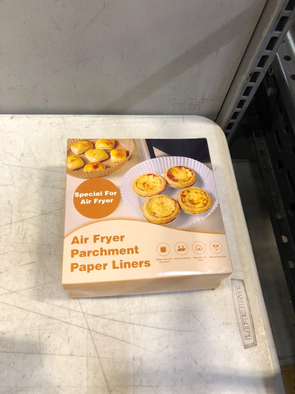 Photo 2 of Air Fryer Disposable Paper Liner - 100PCS 6.3In Round Non-Stick Insert Parchment Paper Liners, Oil-proof, Water-proof Cooking Baking Roasting Filter Sheet for Airfryer Basket, Microwave, Oven, Dryer
