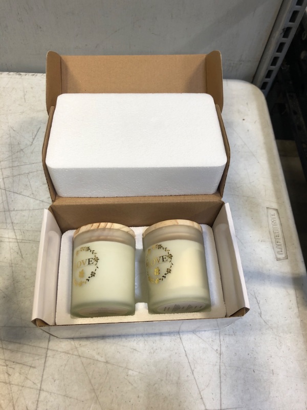 Photo 2 of YIWER Jar Scented Candles 2 Pack: Women Best Home Gift -Made of 100% Soy Wax Birthday Aromatherapy Sets with Lavender or Rose Strongly Fragrance 5.3 oz Every Glass Jar
