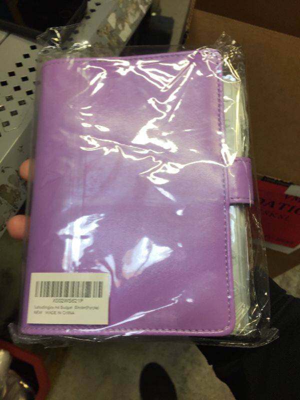 Photo 2 of A6 PU Leather Budget Binder System with Cash Envelopes for Budgeting, Money Saving Binder Organizer for Cash with Zipper Pockets and Budget Sheets (Purple)