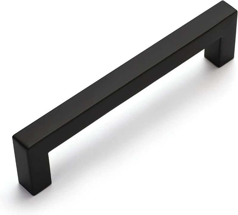 Photo 1 of 25 Pack 5 Inch Kitchen Cabient Handles Black Cabient Pulls,Matte Black Drawer Pulls Stainless Steel Black Hardware for Cabinets and Drawers, Square Dresser Handles 5" Hole Center