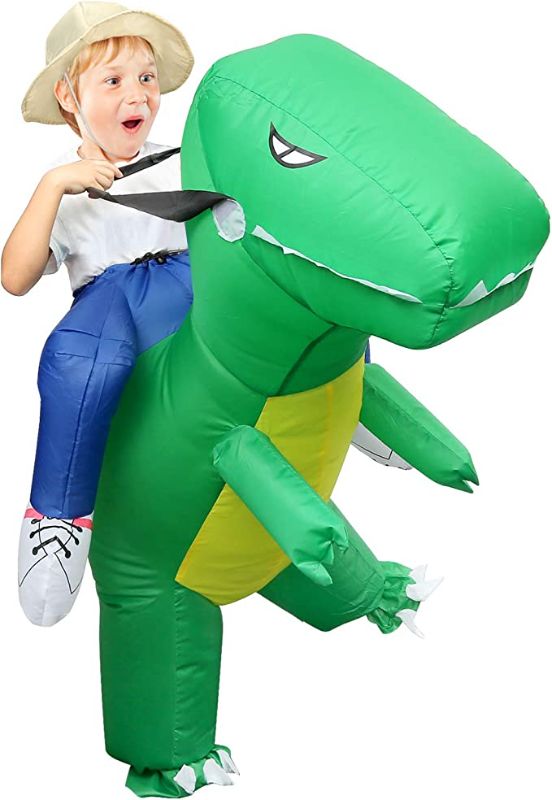 Photo 1 of  Halloween Inflatable Dinosaur Costume, Riding Dinosaur Halloween Costumes, Funny Blow Up Costume (Dinosaur)