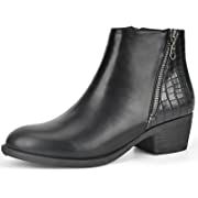 Photo 1 of READYSALTED Women's Black Chelsea Booties Croc Flat Chunky Low Heel Sz 10